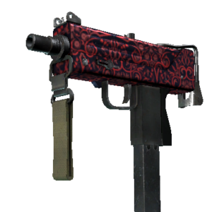 MAC-10 | Red Filigree (Well-Worn)