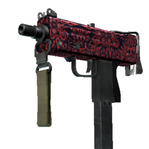 MAC-10 | Red Filigree (Minimal Wear)